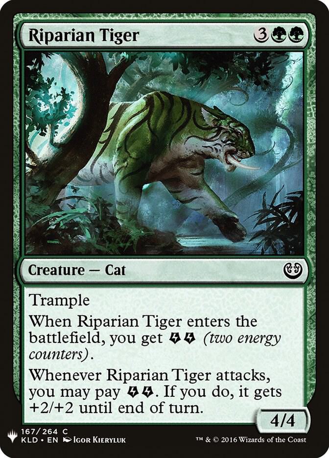 Riparian Tiger 167 card from The List Reprints