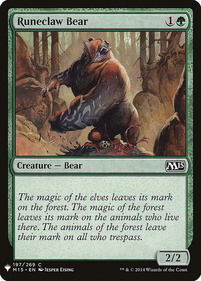 Runeclaw Bear 197 card from The List Reprints