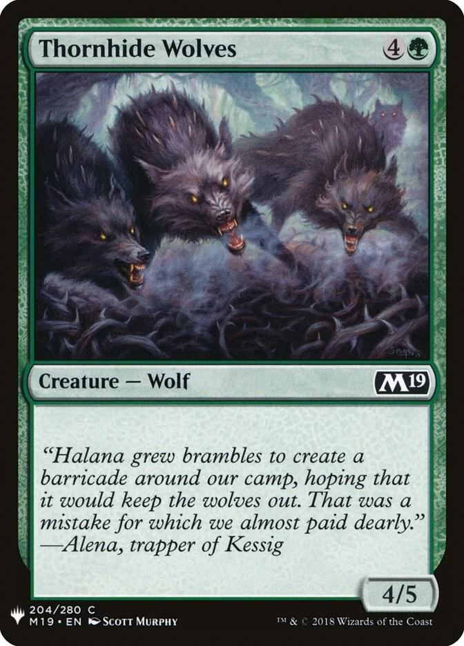 Thornhide Wolves 204 card from The List Reprints