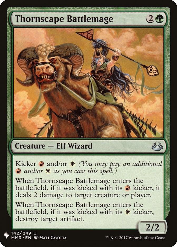 Thornscape Battlemage 142 card from The List Reprints