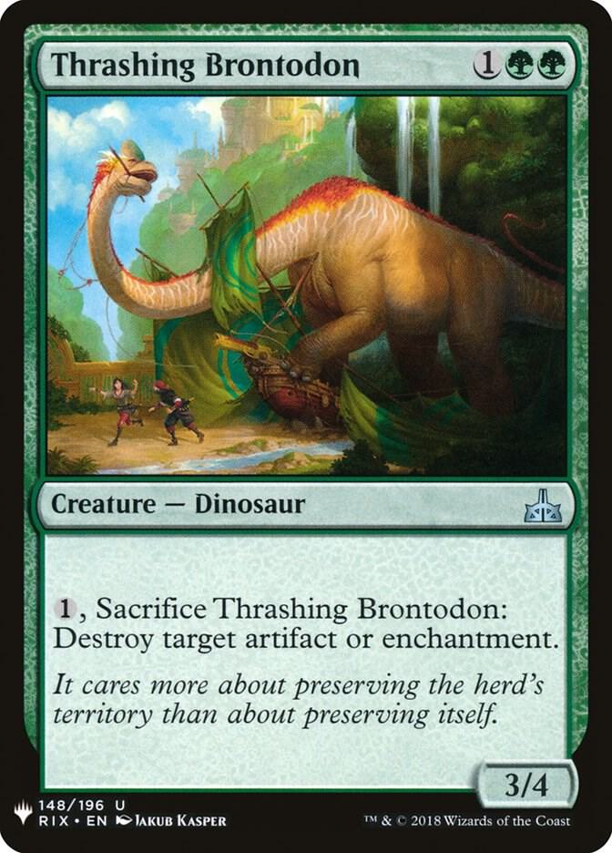 Thrashing Brontodon 148 card from The List Reprints