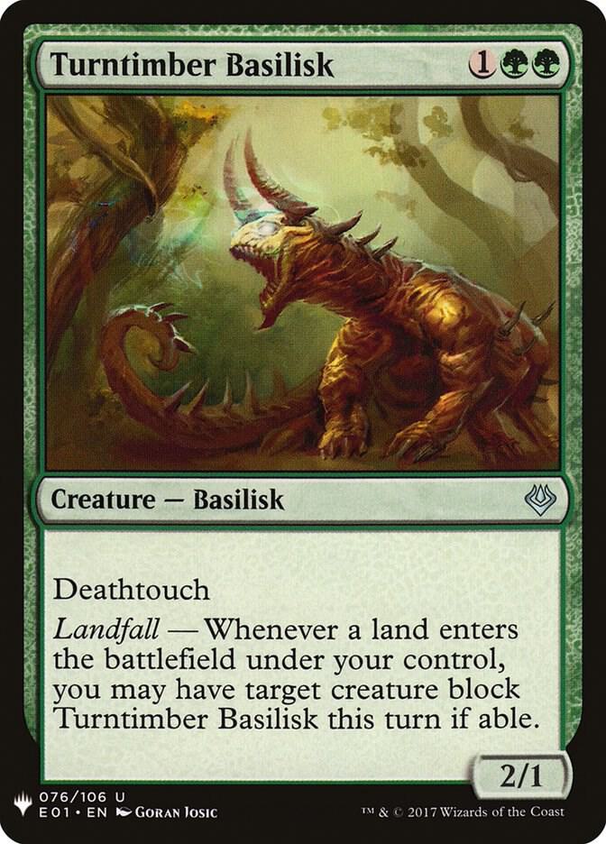 Turntimber Basilisk 76 card from The List Reprints