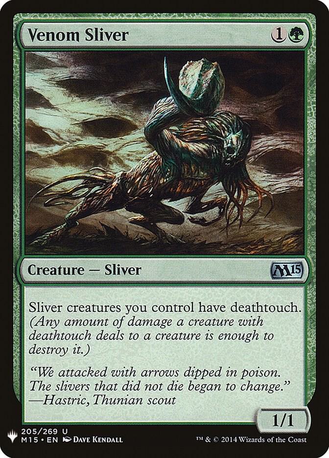 Venom Sliver 205 card from The List Reprints