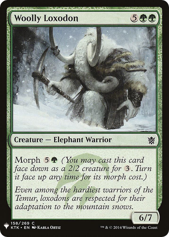 Woolly Loxodon 158 card from The List Reprints