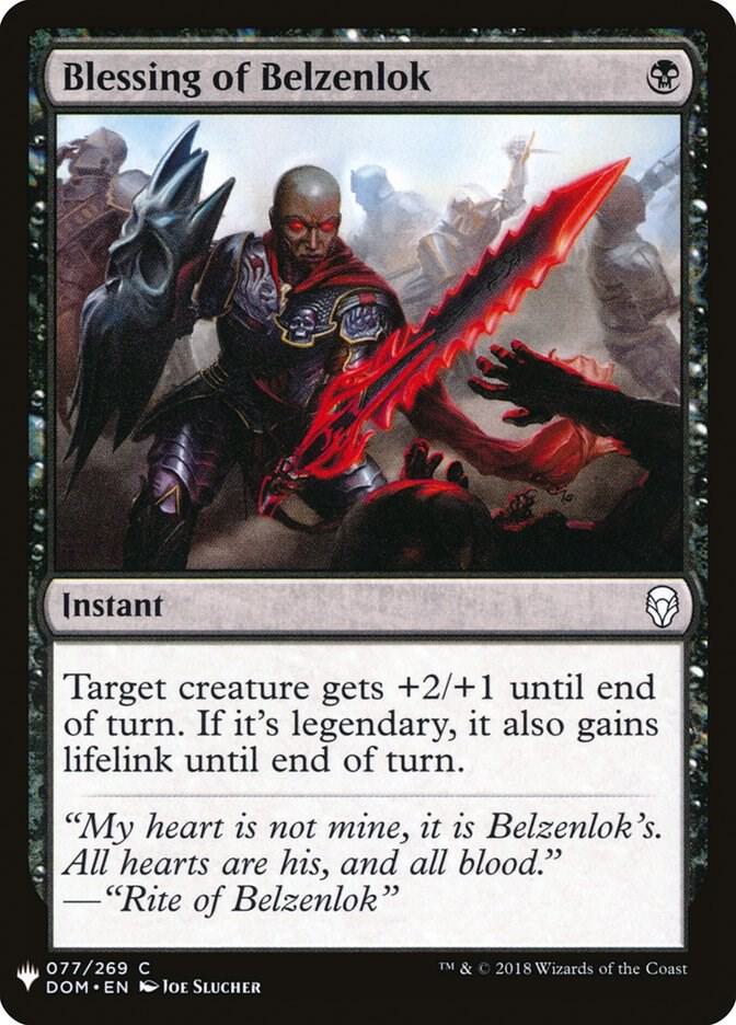 Blessing of Belzenlok 77 card from The List Reprints