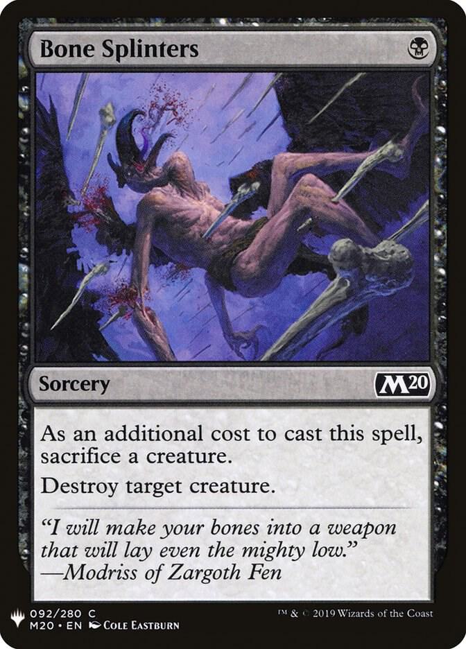 Bone Splinters 92 card from The List Reprints
