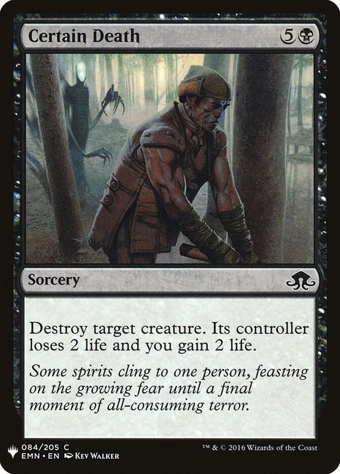 Certain Death 84 card from The List Reprints