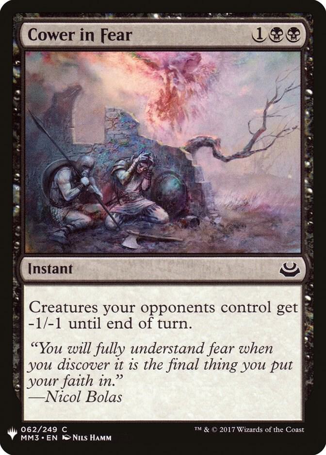 Cower in Fear 62 card from The List Reprints