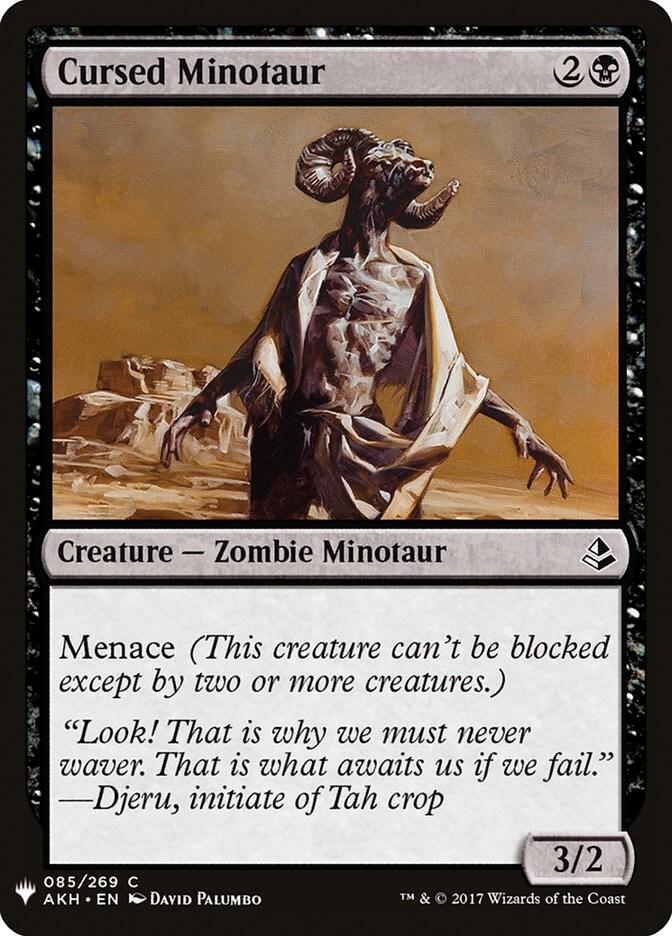 Cursed Minotaur 85 card from The List Reprints
