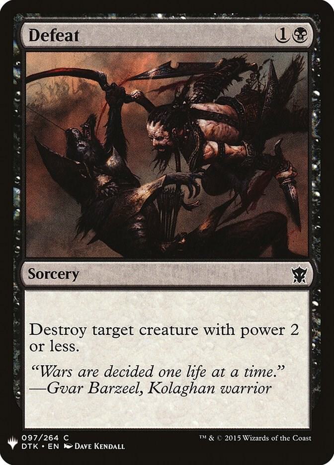 Defeat 97 card from The List Reprints