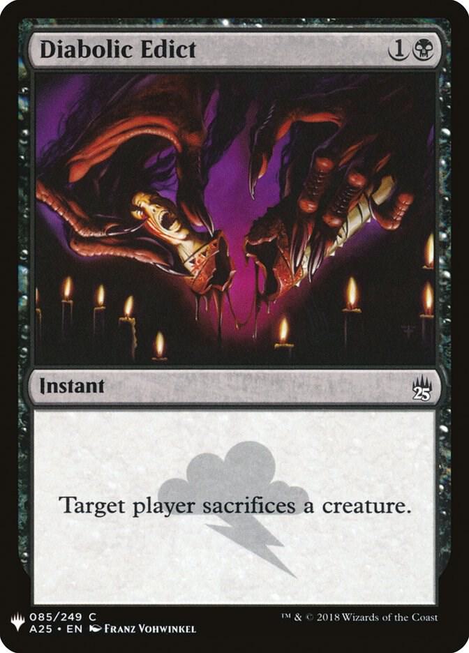 Diabolic Edict 85 card from The List Reprints
