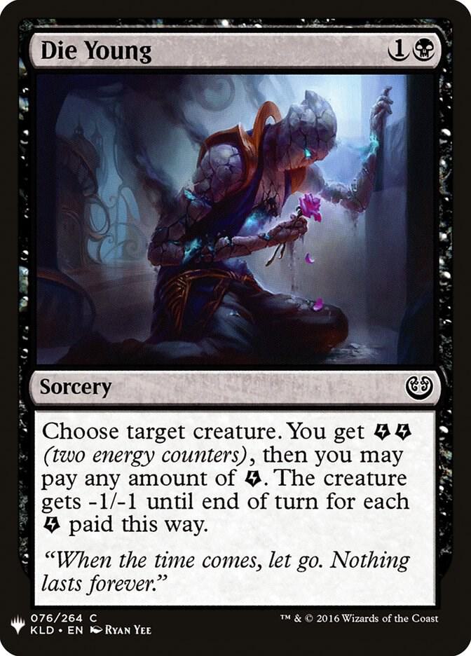 Die Young 76 card from The List Reprints