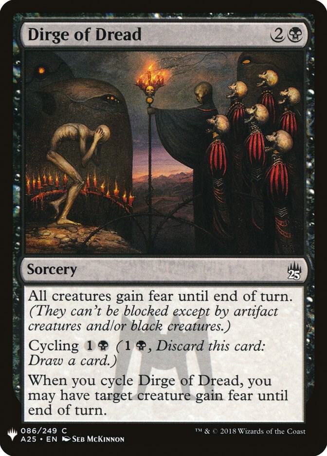 Dirge of Dread 86 card from The List Reprints