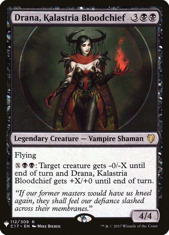 Drana, Kalastria Bloodchief 112/309 card from The List Reprints