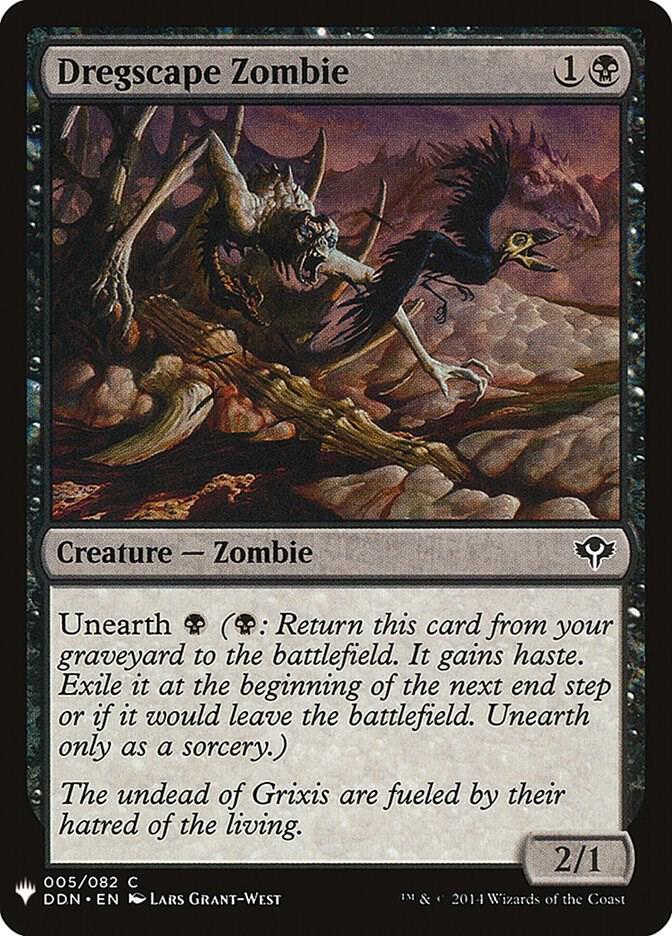 Dregscape Zombie 5 card from The List Reprints