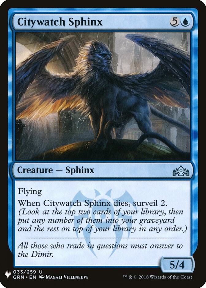 Citywatch Sphinx 33 card from The List Reprints