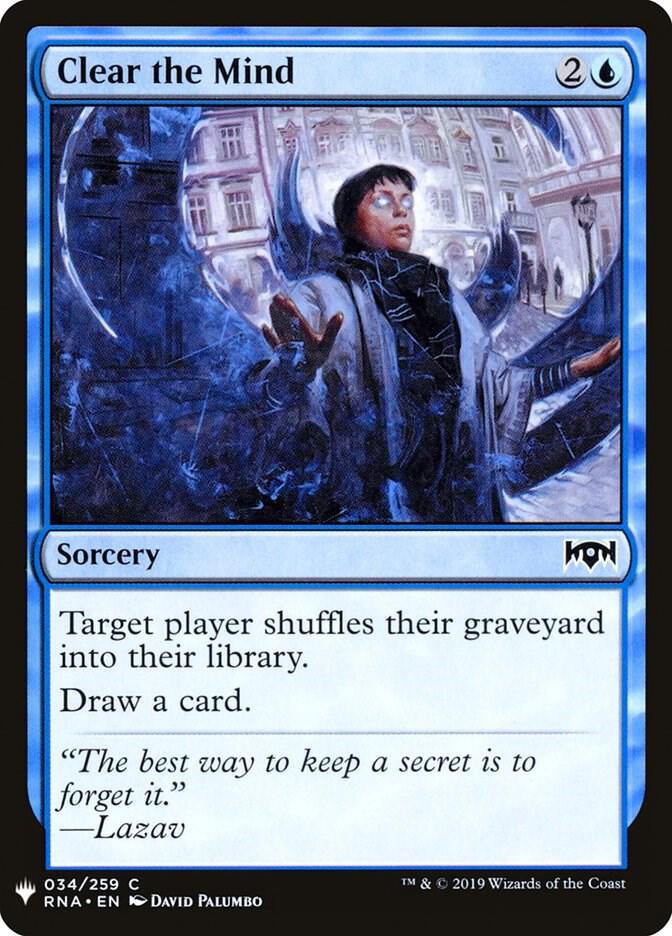 Clear the Mind 34 card from The List Reprints