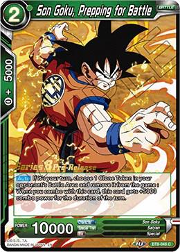 Son Goku, Prepping for Battle BT8-046_PR card from Malicious Machinations Pre-Release Cards