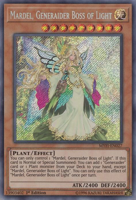 Mardel, Generaider Boss of Light MYFI-EN027 card from Mystic Fighters