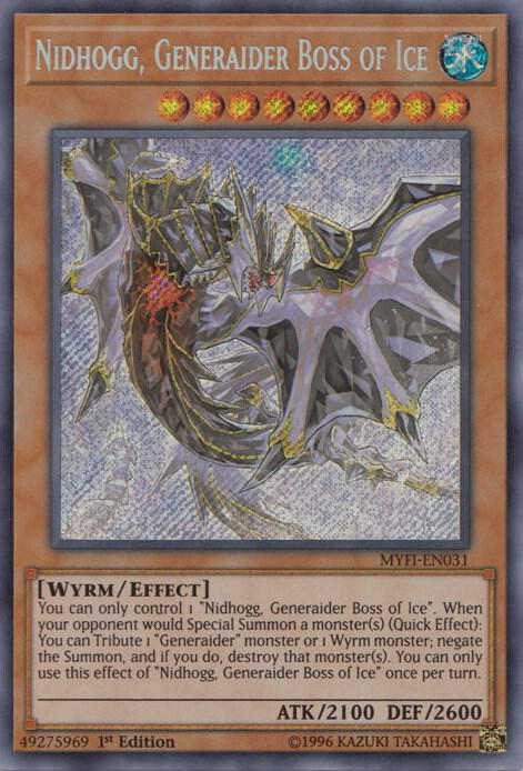 Nidhogg, Generaider Boss of Ice MYFI-EN031 card from Mystic Fighters