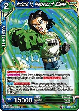 Android 17, Protector of Wildlife BT8-120_PR card from Malicious Machinations Pre-Release Cards