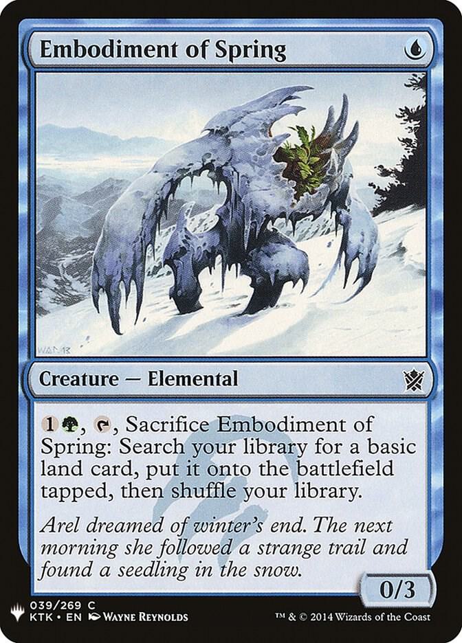 Embodiment of Spring 39 card from The List Reprints