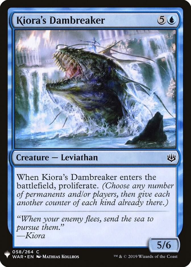 Kiora's Dambreaker 58 card from The List Reprints