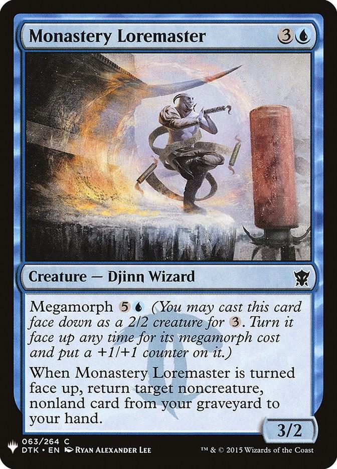 Monastery Loremaster 63 card from The List Reprints