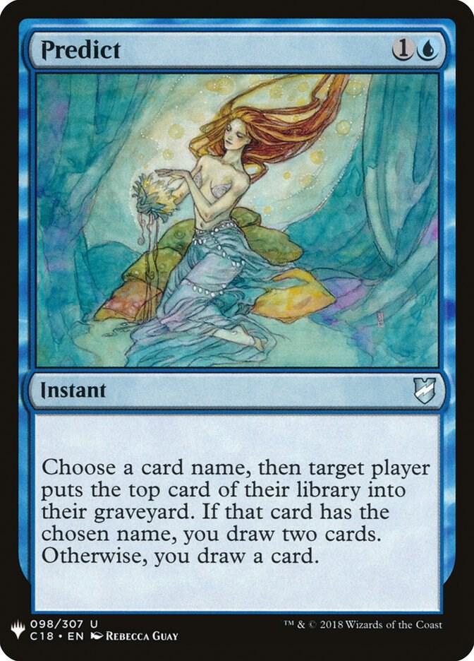 Predict 98 card from The List Reprints