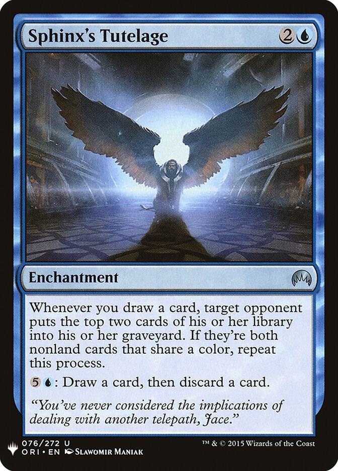 Sphinx's Tutelage 76 card from The List Reprints