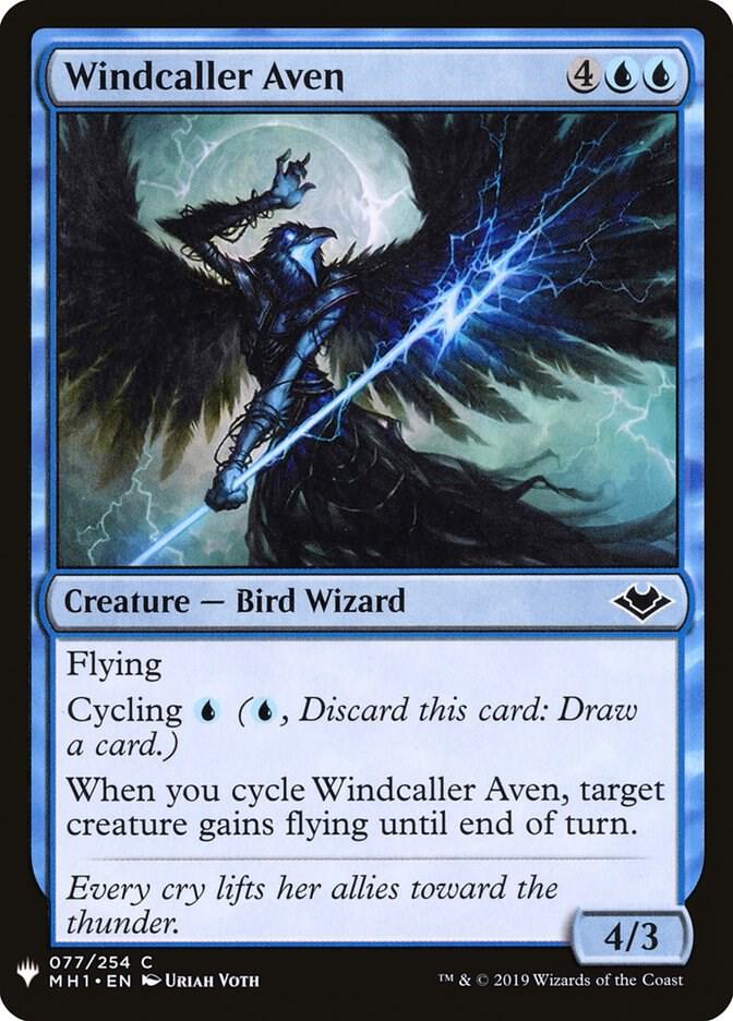Windcaller Aven 77 card from The List Reprints