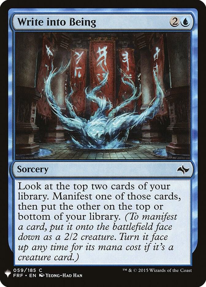 Write into Being 59 card from The List Reprints