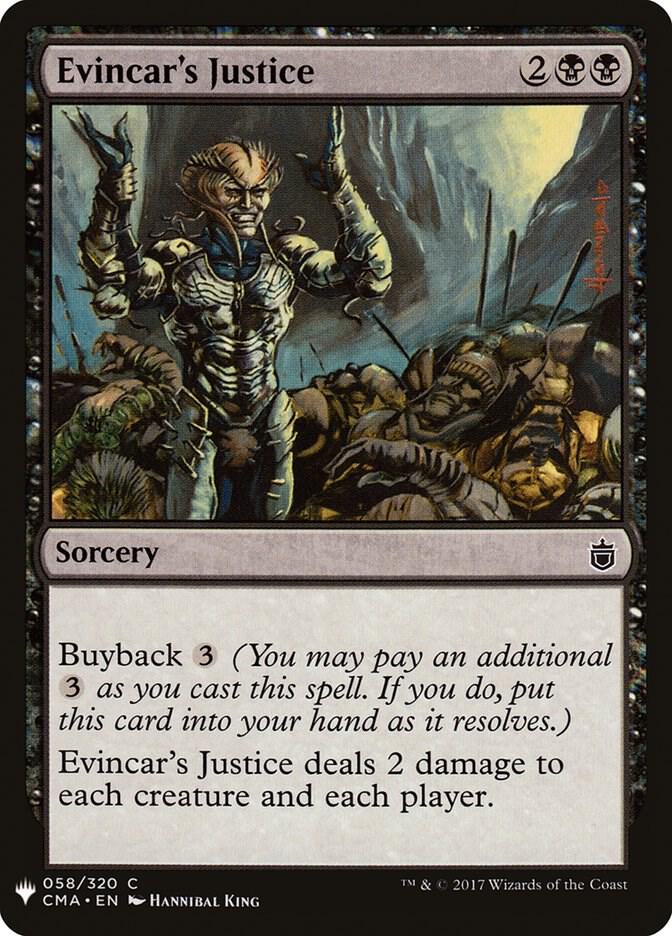 Evincar's Justice 58 card from The List Reprints