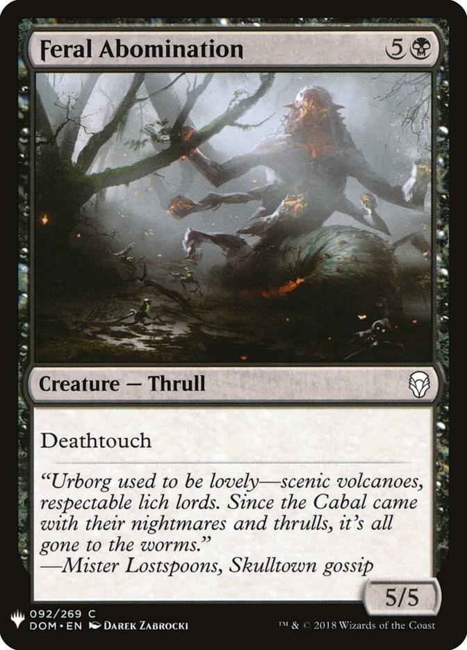 Feral Abomination 92 card from The List Reprints