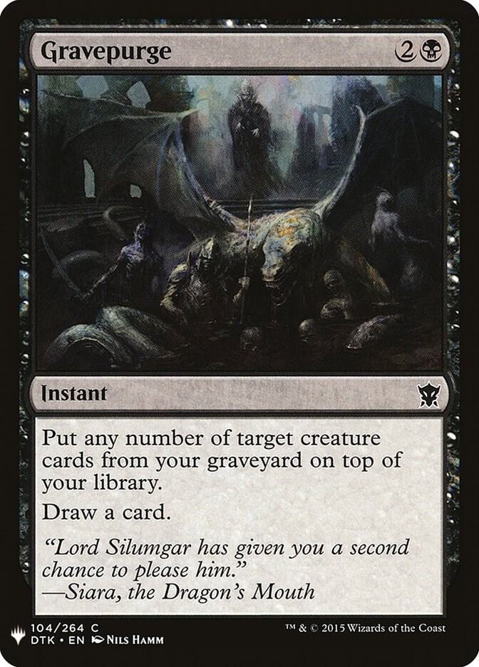 Gravepurge 104 card from The List Reprints