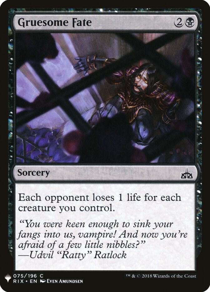 Gruesome Fate 75 card from The List Reprints