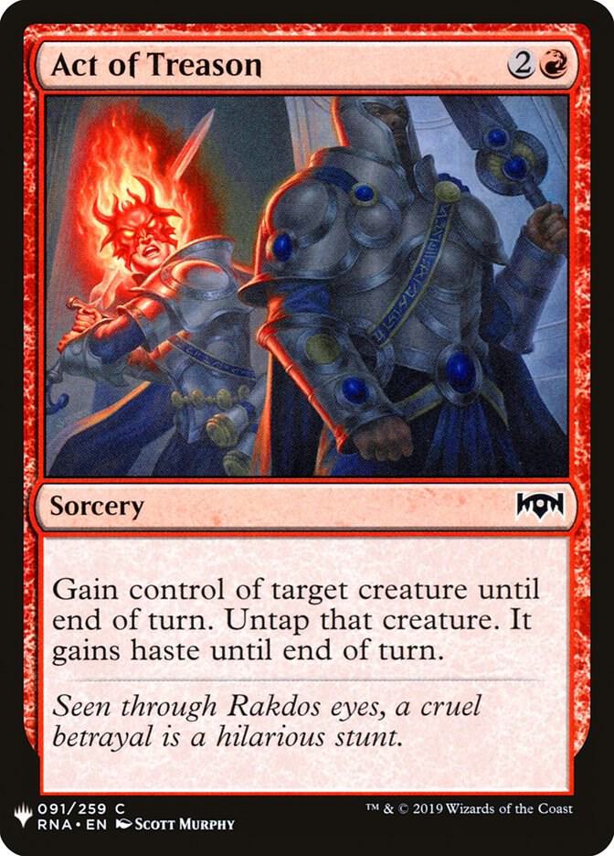 Act of Treason 91 card from The List Reprints
