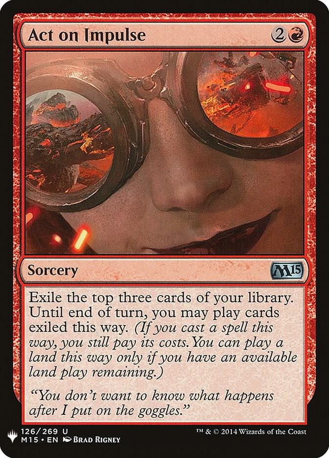 Act on Impulse 126 card from The List Reprints