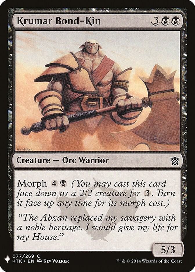 Krumar Bond-Kin 77 card from The List Reprints
