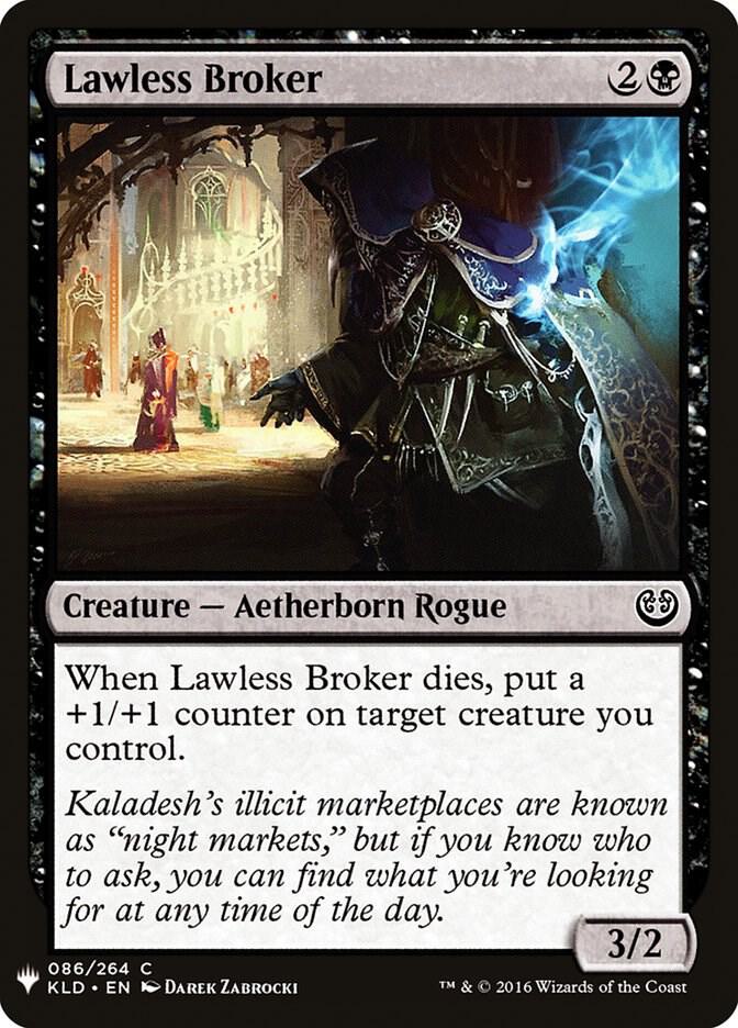 Lawless Broker 86 card from The List Reprints