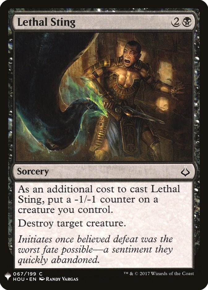 Lethal Sting 67 card from The List Reprints