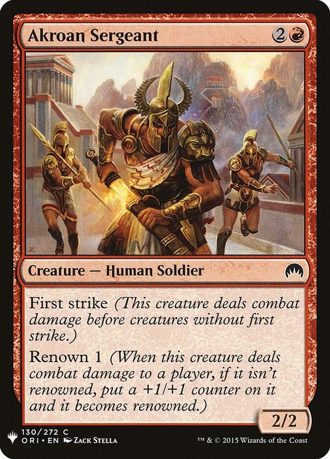Akroan Sergeant 130 card from The List Reprints