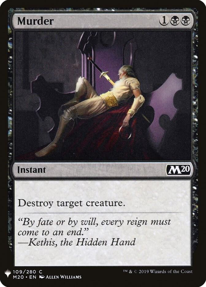 Murder 109 card from The List Reprints