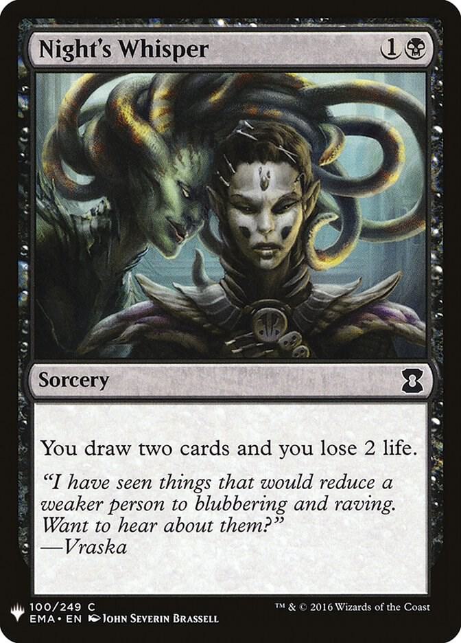 Night's Whisper 100 card from The List Reprints