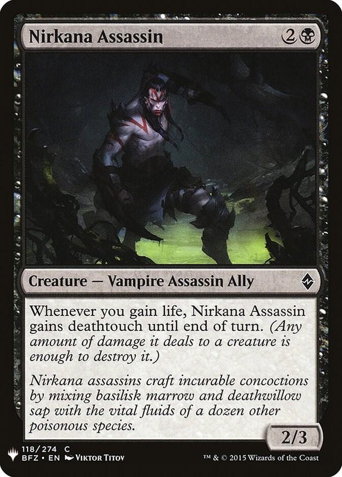 Nirkana Assassin 118 card from The List Reprints