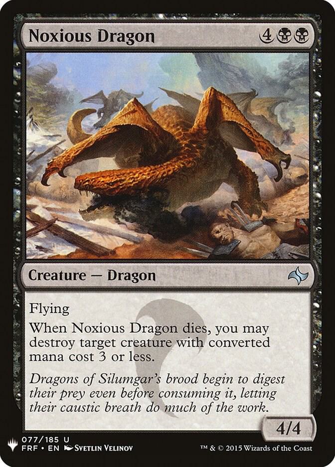 Noxious Dragon 77 card from The List Reprints