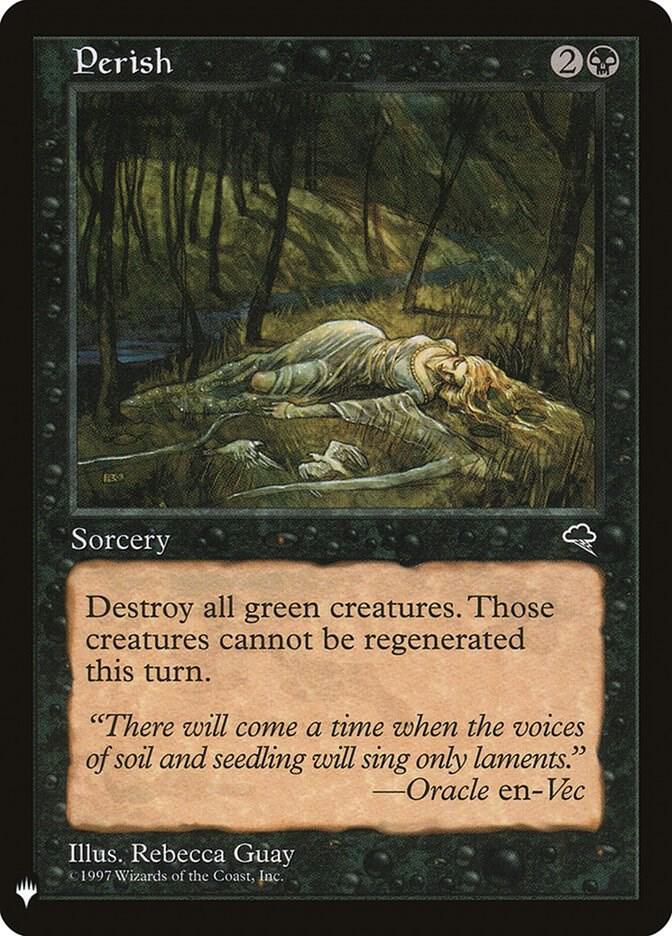 Perish card from The List Reprints
