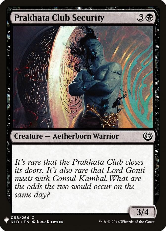 Prakhata Club Security 98 card from The List Reprints