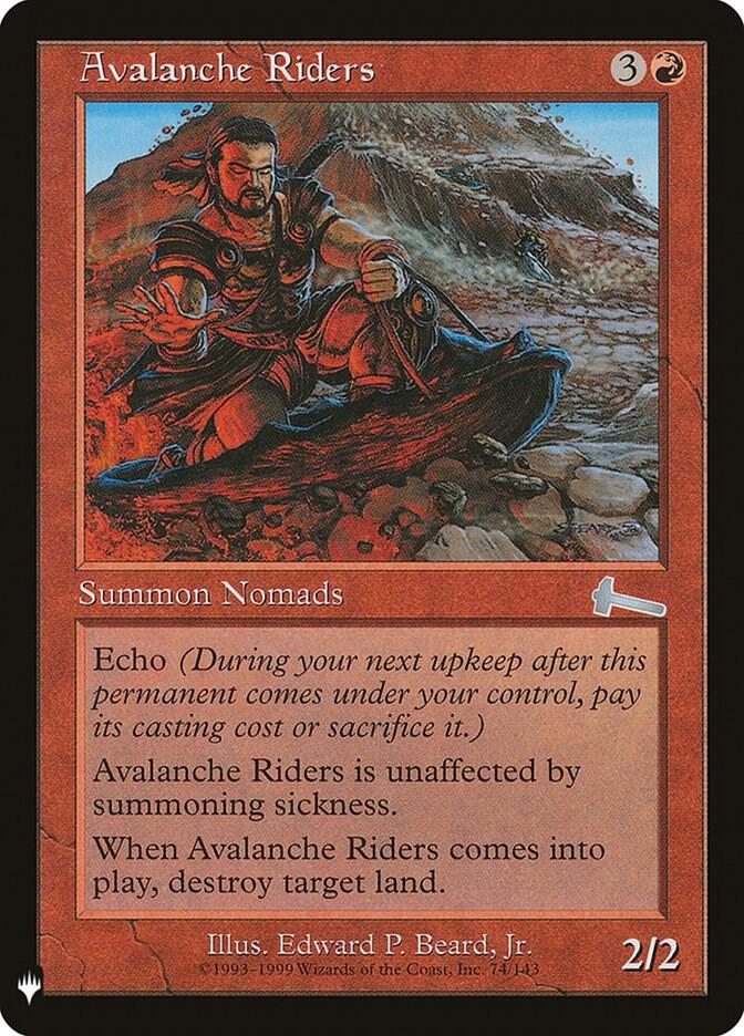 Avalanche Riders 74 card from The List Reprints