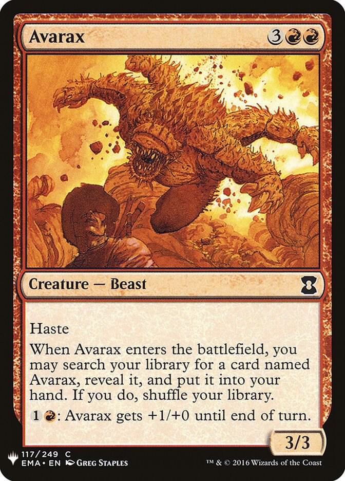 Avarax 117 card from The List Reprints